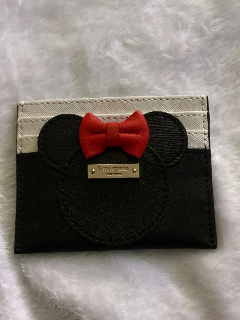 kate spade x Disney Novelty Cardholder Red Bow Minnie Mouse Silhouette (EUC)